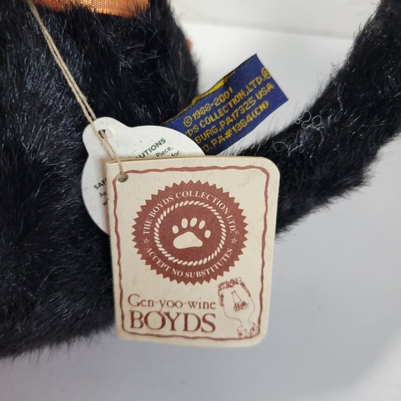 BOYDS BEARS BLACK CAT PEPPER B SCAREDYCAT DRESSED JOINTED PUMPKIN Damaged tag - Picture 4 of 9